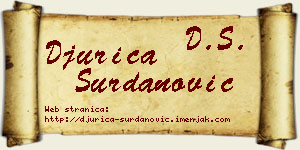 Đurica Surdanović vizit kartica